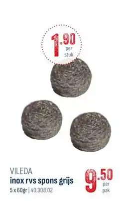 Horeca totaal Vileda inox rvs spons grijs aanbieding