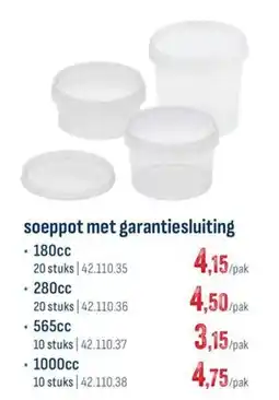 Horeca totaal soeppot met garantiesluiting aanbieding