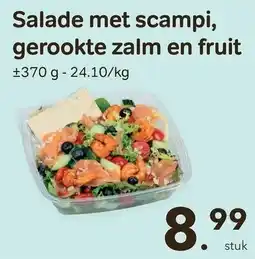Bon Ap Salade met scampi, gerookte zalm en fruit aanbieding