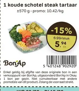 Bon Ap 1 koude schotel steak tartaar aanbieding