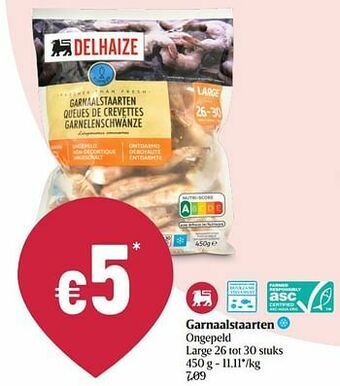 Delhaize Garnaalstaarten aanbieding