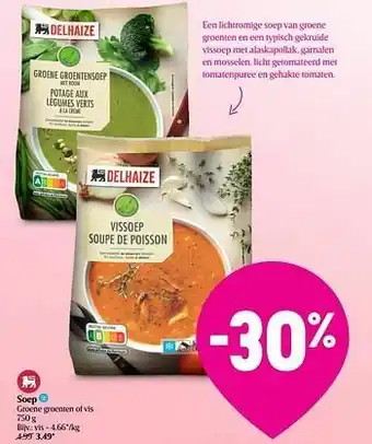 Delhaize Soep vis aanbieding