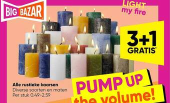 Big Bazar Rustieke Kaarsen aanbieding
