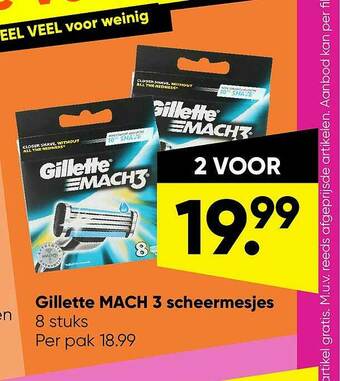 Big Bazar Gillette Mach 3 Scheermesjes aanbieding
