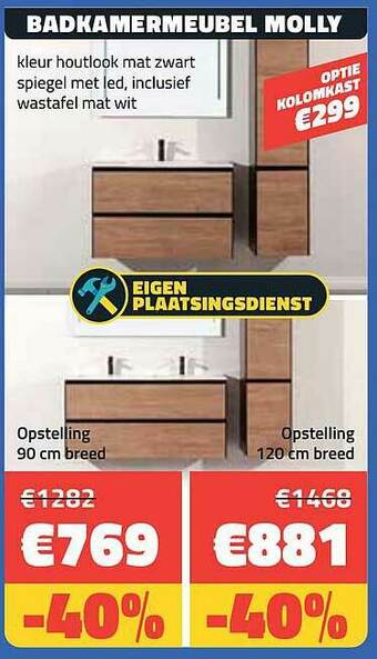 Bouwcenter Frans Vlaeminck Badkamermeubel Molly aanbieding