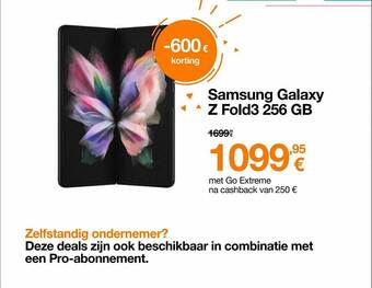 Orange Samsung Galaxy Z Fold3 256 Gb aanbieding