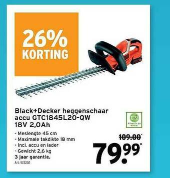 GAMMA Black Decker Heggenschaar Accu aanbieding