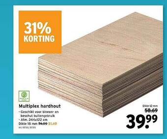GAMMA Multiplex Hardhout aanbieding