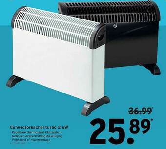 GAMMA Convectorkachel Turbo 2 Kw aanbieding