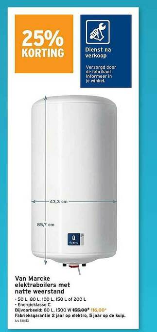 GAMMA Van Marcke Elektraboilers Met Natte Weerstand aanbieding
