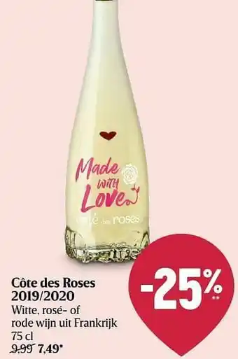 Delhaize Côte des roses 2019-2020 witte rosé- of rode wijn uit frankrijk aanbieding