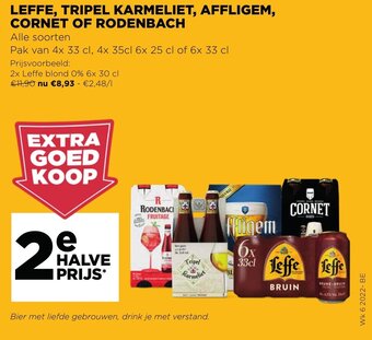 Leffe, Tripel Karmeliet, Affligem, Cornet of Rodenbach