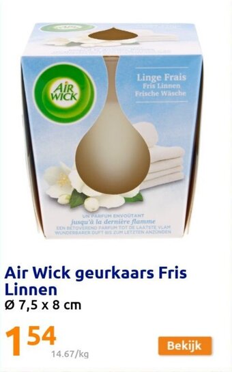 Action Air Wick geurkaars Fris Linnen aanbieding