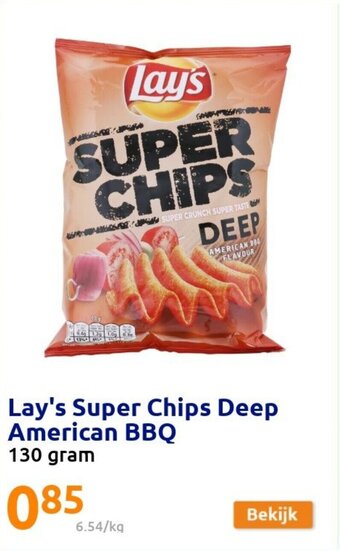 Action Lay's Super Chips Deep American BBQ aanbieding