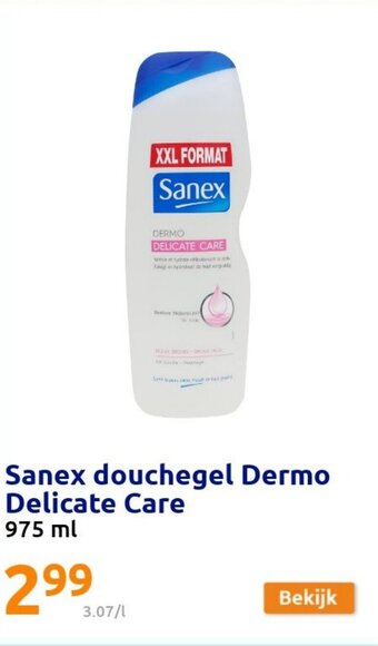 Action Sanex douchegel Dermo Delicate Care aanbieding