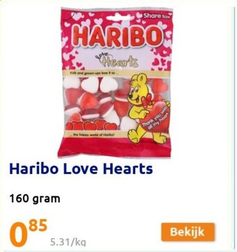 Action Haribo Love Hearts aanbieding