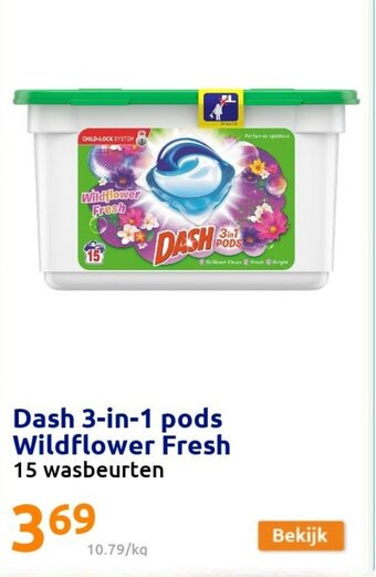 Action Dash 3-in-1 pods Wildflower Fresh aanbieding