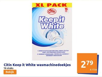 Action Citin Keep it White wasmachinedoekjes aanbieding