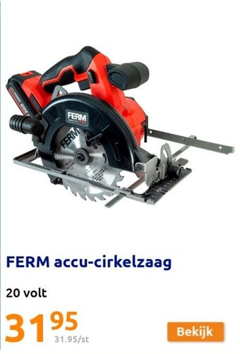 Action Ferm accu-cirkelzaag aanbieding