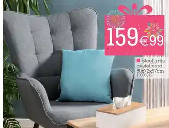 Yess Stoel grijs gestoffeerd 80 x 72 x 97cm aanbieding