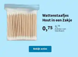 Plein.nl Wattenstaafjes Hout in een Zakje aanbieding