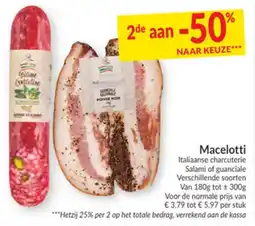 Intermarché Macelotti Italiaanse charcuterie aanbieding