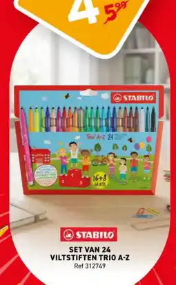 Trafic set van 24 viltstiften trio a-z aanbieding
