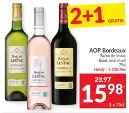 Intermarché AOP Bordeaux Baron de Lestac aanbieding