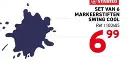 Trafic Set van 6 markeerstiften swing cool aanbieding