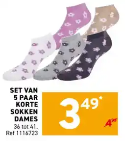 Trafic set van 5 paar korte sokken dames aanbieding