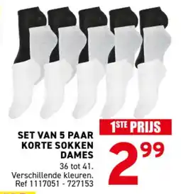 Trafic Set van 5 paar korte sokken dames aanbieding