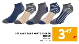 Trafic Set van 5 paar korte sokken heren aanbieding