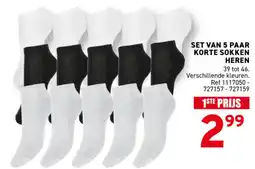 Trafic Set van 5 paar korte sokken heren aanbieding