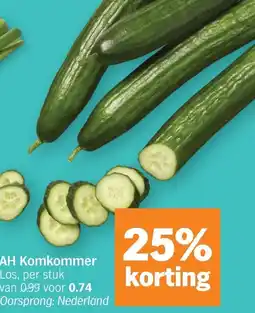 Albert Heijn Komkommer aanbieding