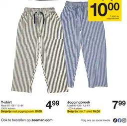 Zeeman T-shirt en joggingbroek aanbieding