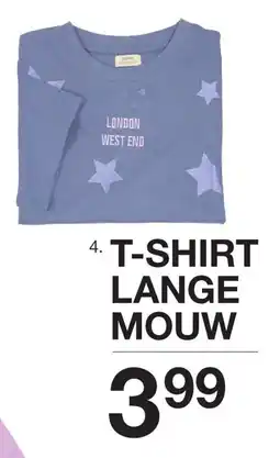 Zeeman T-shirt lange mouw aanbieding