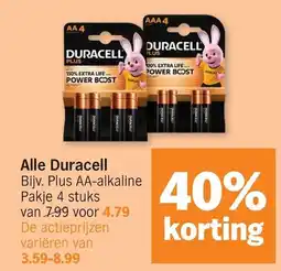 Albert Heijn Alle Duracell Bijv. Plus AA-alkaline aanbieding