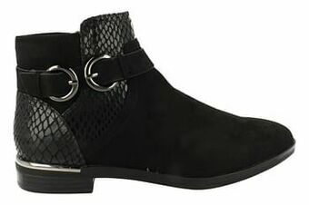 Sprox Boot Dames Vegan Trend Gesp Dierenprint - Zwart