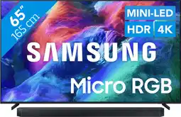 Coolblue Samsung Micro RGB 65 R95H (2026) + Samsung HW-Q600H (2026) aanbieding