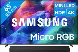 Coolblue Samsung Micro RGB 65 R95H (2026) + Samsung HW-QS90H (2026) aanbieding