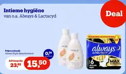 Bol.com Intieme hygiëne van o.a. Always & Lactacyd aanbieding