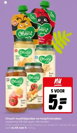 Jumbo Olvarit maaltijdpotjes en knijpfruitzakjes aanbieding