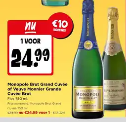 Jumbo Monopole brut grand cuvée of veuve monnier grande cuvée brut aanbieding