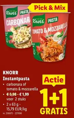 Lidl Knorr instantpasta aanbieding