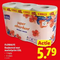 Lidl FLORALYS Keukenrol met motiefprint XXL aanbieding