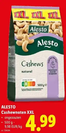Lidl Alesto Cashewnoten XXL aanbieding