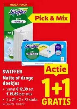 Lidl Swiffer natte of droge doekjes aanbieding