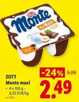Lidl Zott monte maxi aanbieding