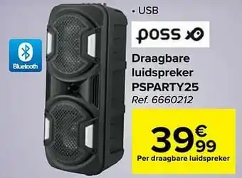 Carrefour Poss draagbare luidspreker psparty25 aanbieding