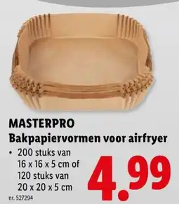 Lidl Masterpro bakpapiervormen voor airfryer aanbieding